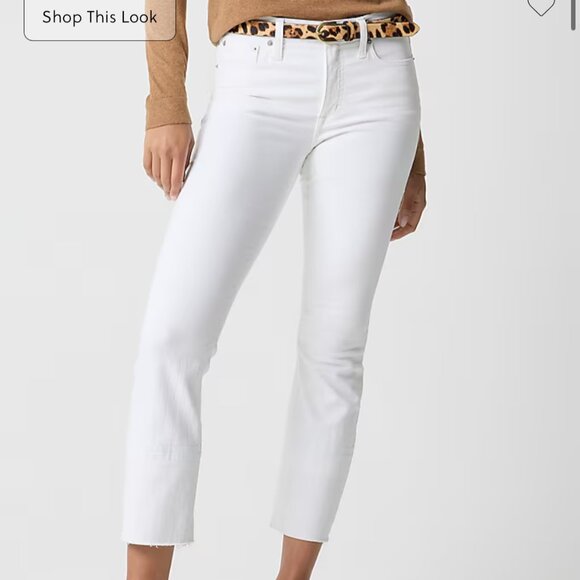 NWT: J. Crew Petite Flare Crop Jean in Signature Stretch - White - Picture 1 of 7